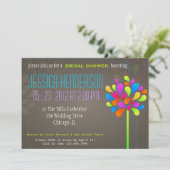 Invitation à la douche nuptiale Rainbow avec un ar (Debout devant)