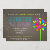 Invitation à la douche nuptiale Rainbow avec un ar (Devant / Derrière)