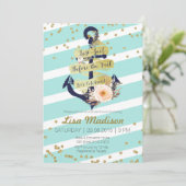 invitation à la douche nuptiale rayée marine (Debout devant)