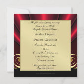 Invitation à la douche nuptiale Red Art déco des a (Dos)