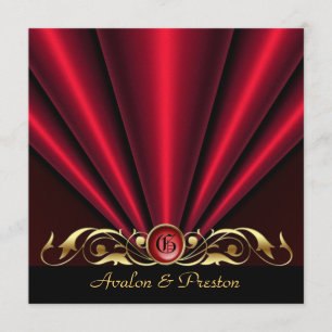 Invitation à la douche nuptiale Red Art déco des a