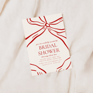 Invitation à la douche nuptiale Red Bow