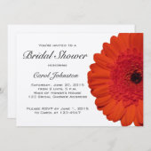 Invitation à la douche nuptiale Red Gerber Daisy (Devant / Derrière)