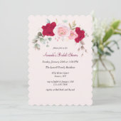 Invitation à la douche nuptiale Red Rose (Debout devant)