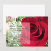 Invitation à la douche nuptiale Red Rose (Devant / Derrière)