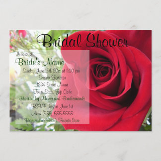 Invitation à la douche nuptiale Red Rose