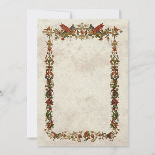 Invitation à la douche nuptiale Renaissance médiév (Dos)