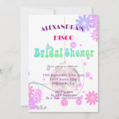 Invitation à la douche nuptiale rétro Floral Disco (Devant)