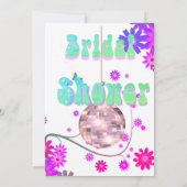 Invitation à la douche nuptiale rétro Floral Disco (Dos)