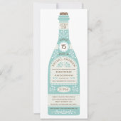 Invitation à la douche nuptiale Retro Wine Bottle  (Devant)