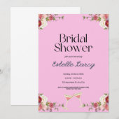 Invitation à la douche nuptiale rose (Devant / Derrière)