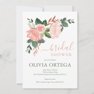 Invitation à la douche nuptiale Rose