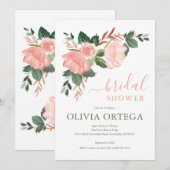 Invitation à la douche nuptiale Rose (Devant / Derrière)