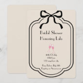 Invitation à la douche nuptiale rose (Devant / Derrière)