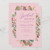 Invitation à la douche nuptiale rose (Devant / Derrière)