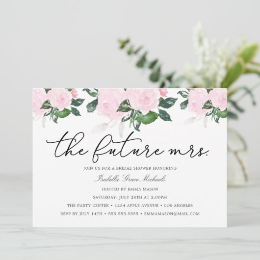 Invitation à la douche nuptiale rose (Debout devant)