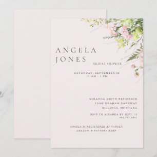 Invitation à la douche nuptiale rose