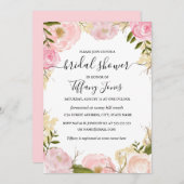 Invitation à la douche nuptiale rose (Devant / Derrière)