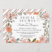 Invitation à la douche nuptiale rose aquarelle (Devant / Derrière)