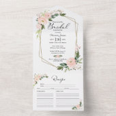 Invitation à la douche nuptiale rose avec carte de (À l'intérieur)