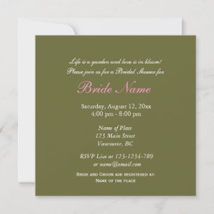 Invitation à la douche nuptiale rose azalée