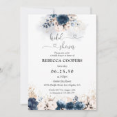 Invitation à la douche nuptiale Rose bleu et pouss (Devant)