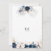 Invitation à la douche nuptiale Rose bleu et pouss (Dos)