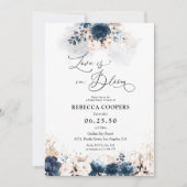 Invitation à la douche nuptiale Rose bleu et pouss (Devant)