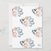 Invitation à la douche nuptiale Rose, bleue et blu (Dos)