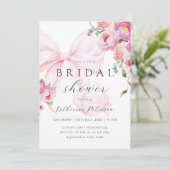 Invitation à la douche nuptiale rose Bow (Debout devant)