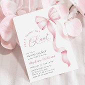 Invitation à la douche nuptiale rose Bow