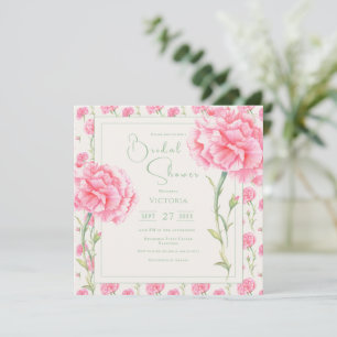 Invitation à la douche nuptiale rose carnation