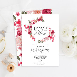 Invitation à la douche nuptiale rose chaud