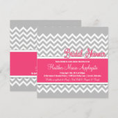 Invitation à la douche nuptiale rose Chevron (Devant / Derrière)