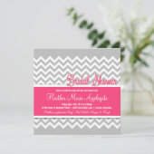 Invitation à la douche nuptiale rose Chevron (Debout devant)