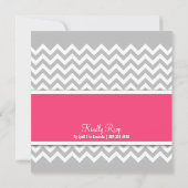 Invitation à la douche nuptiale rose Chevron (Dos)
