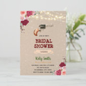 Invitation à la douche nuptiale rose d'armes à feu (Debout devant)