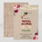 Invitation à la douche nuptiale rose d'armes à feu (Devant / Derrière)