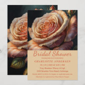 Invitation à la douche nuptiale Rose de couleur Pe (Devant / Derrière)