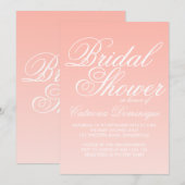 Invitation à la douche nuptiale rose et blanc (Devant / Derrière)