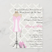 Invitation à la douche nuptiale rose et blanc (Devant / Derrière)