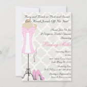 Invitation à la douche nuptiale rose et blanc (Devant)