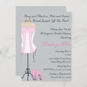 Invitation à la douche nuptiale rose et blanc (Devant / Derrière)