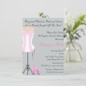 Invitation à la douche nuptiale rose et blanc (Debout devant)