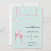 invitation à la douche nuptiale rose et bleu bébé (Devant)