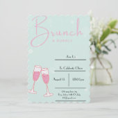 invitation à la douche nuptiale rose et bleu bébé (Debout devant)