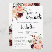 Invitation à la douche nuptiale rose et bordeaux (Devant / Derrière)