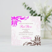 Invitation à la douche nuptiale rose et Brown Dama (Debout devant)
