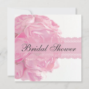Invitation à la douche nuptiale rose et dentelle