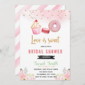 Invitation à la douche nuptiale rose et dorée (Devant / Derrière)